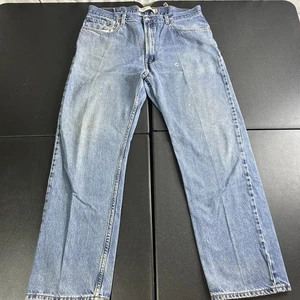 Levis 505 Jeans Mens 38 X 32 Regular Fit Straight Leg Medium Wash Blue Denim - Picture 1 of 9
