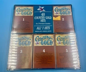 Rare NEW Vintage 1989 Country Music Gold Hits 1-5 Cassette Tapes Set Sealed - Picture 1 of 8