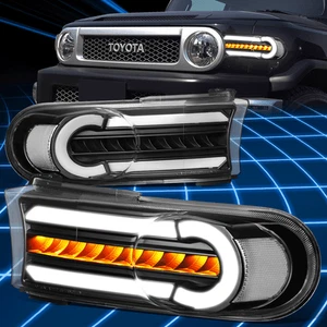 For 07-14 FJ Cruiser Pair LED DRL+Chasing Signal Bumper Light Lamps Replacement - Picture 1 of 8