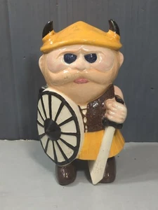 70er Jahre Wikinger Eroberer Keramik Statue blonde Haare blaue Augen  - Bild 1 von 15