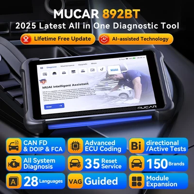 New MUCAR 892BT MUAI Full Systems Diagnostic Tool Car OBD Scanner Bidirectional