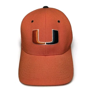 University of Miami Hurricanes orange Zephyr eng anliegende Mütze Größe 7 1/2 The U  - Bild 1 von 14
