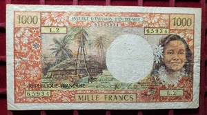#96 - Banknote / Billet - POLYNESIE FRANCAISE - 1000 Francs NOUMEA - TB - Picture 1 of 2