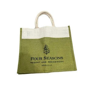 Four Seasons Resort Green Store Anguilla Burlap Tote - Picture 1 of 4