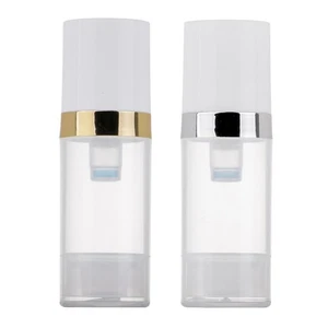 2x10ml Klar Vakuum Presse Pumpe Flasche Kosmetische Lotionen Container - Bild 1 von 7