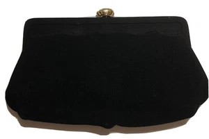 Vintage Retro Hepburn Clutch 60er Jahre schwarz Satin 🌻 - Bild 1 von 7