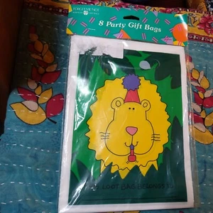 Party Lion Loot Bag Set 8 Vintage American Greetings Geschenktüten NEU 1991 mit kostenlosem versand - Bild 1 von 3