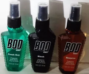 3 Scent BOD MAN Fragrance Body Spray RESERVE, BLACK & FRESH GUY 1.8 FL OZ Each - Picture 1 of 1