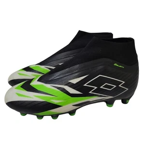 Lotto Solista 300 VI Gravity FG Laceless Soccer Cleats Sz Men 7 Black Green - Picture 1 of 8