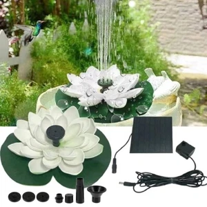 Solar Springbrunnen Lotus Seerose Solarpumpe Brunnen Teichpumpe Garten m. Düse - Bild 1 von 15
