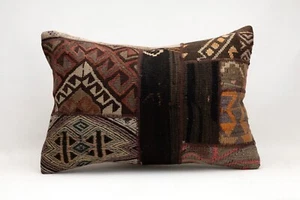 Patchwork Kilim Pillow, 16x24 inc, Decorative Pillow, Handmade Vintage Pillow - Picture 1 of 6