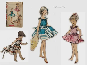 1950s Child's Playsuit & Overskirt Simplicity Sewing Pattern 1598 Size 3 - Bild 1 von 8