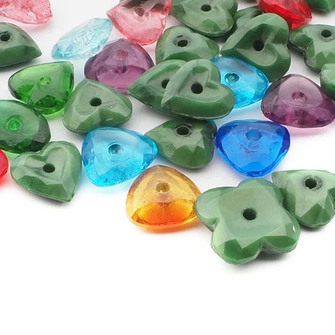 Lot (47) Czech antique rosarian pin shank heart glass button elements 11mm Cover