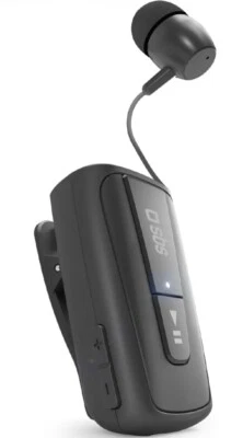 SBS Auricolare Bluetooth con Clip e Filo avvolgibile, Tecnologia multipoint - Immagine 1 di 4