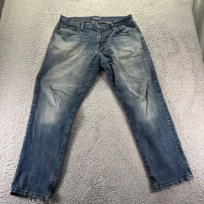 Lucky Brand Jeans Men 38x32 Blue Dark Wash Cotton Stretch 221 Original Straight - Image 1 of 4