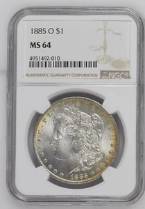 1885 O $1 United States Silver Morgan Dollar MS 64 NGC Graded Certified - Bild 1 von 2