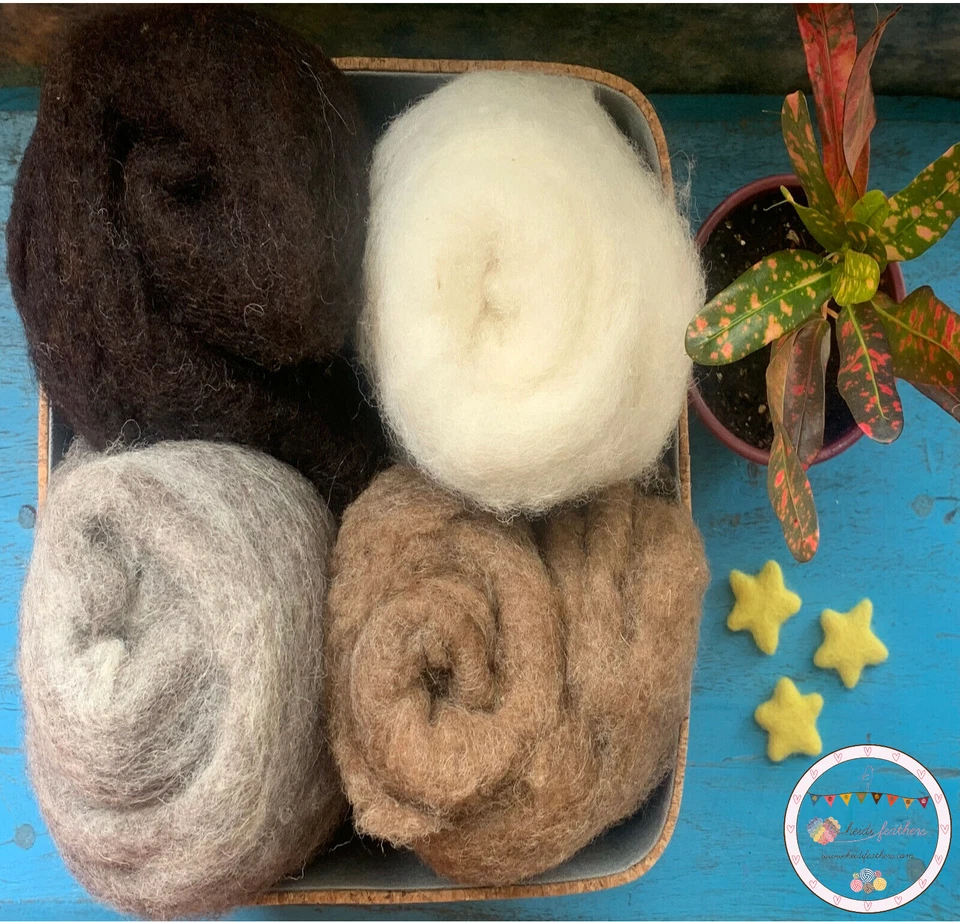 Heidifeathers® Carded British Wool Batts, Soft Felting Core Wool, Natural Cloud - Image 1 of 4