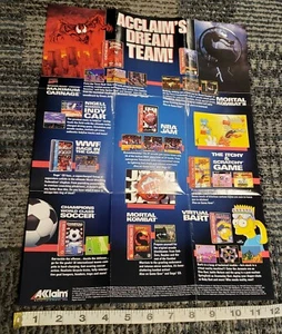 Acclaim 12x15 Mini Poster Promotional Marketing Mortal Kombat NBA Jam - Picture 1 of 2