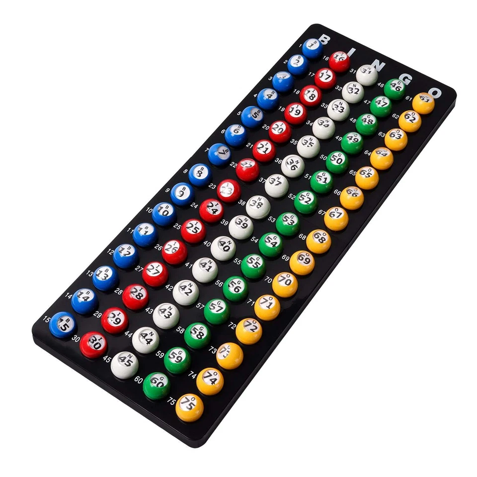 Tablero maestro de juego de bingo GSE y bolas de bingo de plástico multicolor de 7/8" Foto 1 de 4