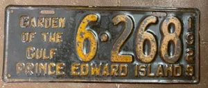 Placa de matrícula de la Isla del Príncipe Eduardo 1929 JARDÍN DEL GOLFO # 6-268 - Imagen 1 de 1