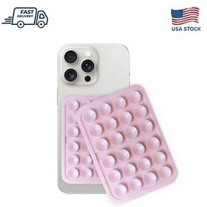 2PCs silicone suction phone case, Best Quality suction cups phone holder (Pink) - Picture 1 of 7
