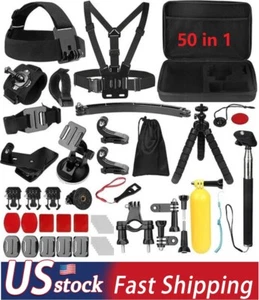 50 in 1 Action Camera Accessories Kit for Gopro Hero 9 8 7 6 5 Gopro Accessories - Picture 1 of 17