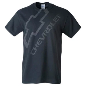 Camiseta Chevrolet Distressed Bowtie negra algodón estampado frontal - Imagen 1 de 2