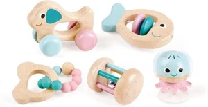 Hape Multi-Stage Sensory Gift Set Wood Rattles Teethers Development Baby Toy 0+ - Picture 1 of 6