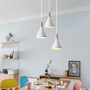 Kitchen Pendant Light Wood Lamp White Pendant Lighting Bar Modern Ceiling Lights - Picture 1 of 6