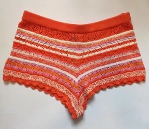 H&M Divided Damen orange Häkel Strick Mini Shorts 100% Baumwolle - Größe M - Bild 1 von 8