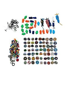 Large Beyblade Lot, Bayblades, Ripcords, Metal, Parts & Pieces, Tops