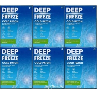 MENTHOLATUM 24 x DEEP FREEZE Cold Patches Long Lasting Pain Swelling Relief - Free Delivery