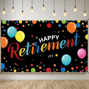 Happy Retirement Decorations, Retirement Party Backdrop Banner Yard Sign Photo B - Picture 1 of 6