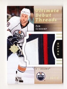 07-08 UD Ultimate Rob Schremp /50 PATCH Debut Threads Edmonton Oilers 2007