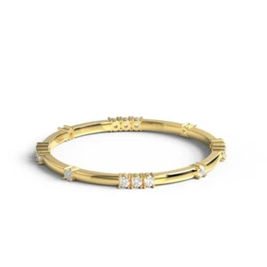 Anniversary Gift Stackable Fine Anniversary Ring 14k Yellow Gold Natural Diamond - Picture 1 of 5