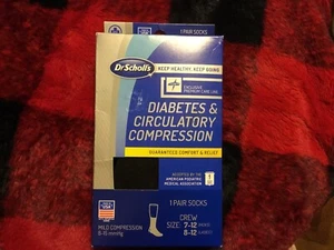 Dr Scholls Mens Diabetes Circulatory Crew Socks 1 Pair Size 7-12 - Picture 1 of 7