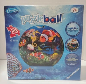 Neu versiegelt Ravensburger 3D Puzzle Ball 108 gebogene Stücke Ozean Welt Fische Alter 7+ - Bild 1 von 4