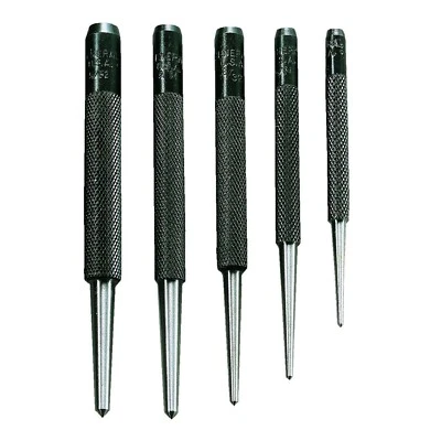 RURAL MART 5-Pack Carbon Steel Center Punch Set – Precision 1/16", 1/8", 5/32", 3/16" Size