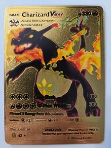 Charizard VMAX Pokemon Karte Gold Foil #43 HP 330 Fan Art Mint/NM Zustand - Bild 1 von 2
