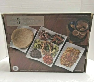 Porcelain Serving Platters 3 Piece White NIB - Picture 1 of 6
