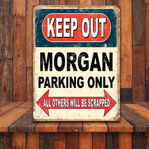 Funny Keep Out Morgan Parking Only Retro tin metal sign retro Decor Gift - Picture 1 of 1