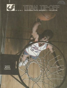 1982 Cal State Fullerton Titans NCAA Basketball Program Michael Anderson On CVER - Picture 1 of 1