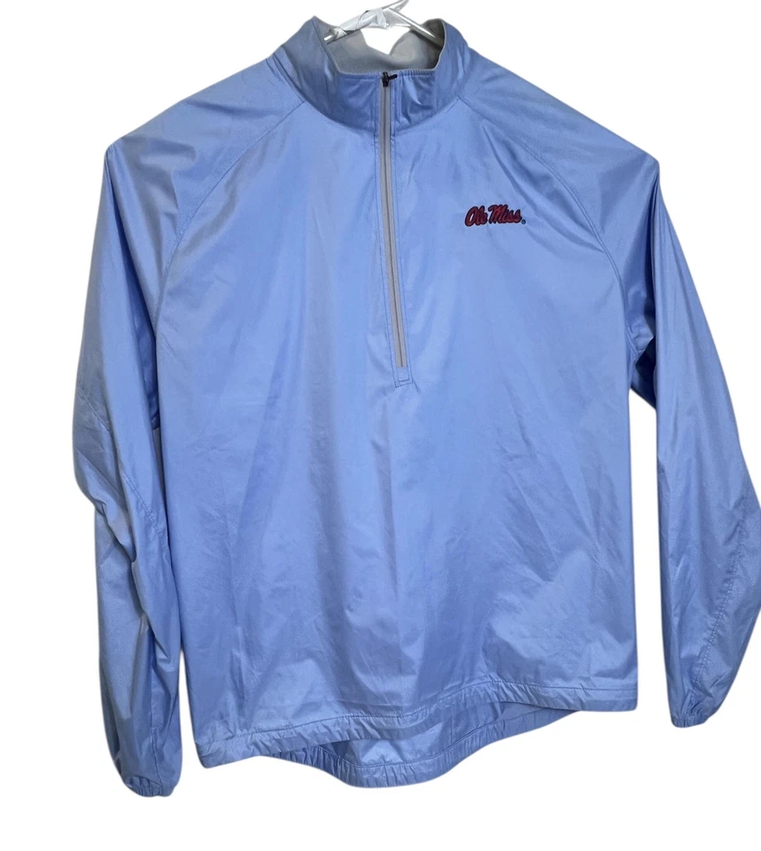 Ole Miss Rebels Pullover Jacket Mens Medium Blue NCAA Football Peter Millar - Image 1 of 4