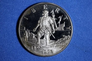 1992 S Clad Proof Columbus Voyage Commemorative Half Dollar #M24580 - Picture 1 of 2