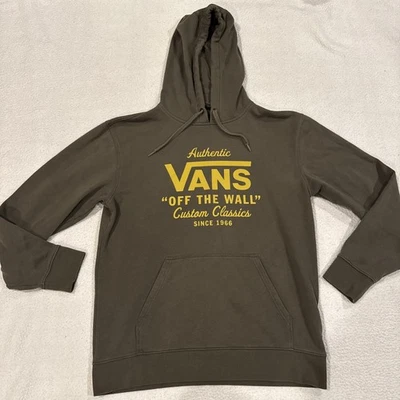 Sudadera con Capucha Vans "Off the Wall" Verde Oliva/Ejército Para Hombre Manga Media Larga Foto 1 de 4