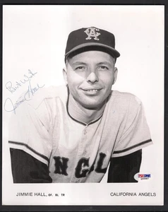 Jimmie Hall Autographed 1960s Team Issue 8x10-PSA/DNA COA-California Angels - Picture 1 of 2