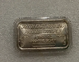 Vintage South East Refining Panama City, FL  1 oz 999 Silver Bar ~ Nice Tone - Picture 1 of 2