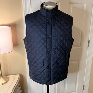 EUC Mens Brooks Brothers Navy Blue Quilted Zip Front Primaloft Vest Size MEDIUM - Picture 1 of 8