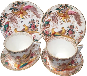 2x Plato platillo taza porcelana de hueso inglés vintage Royal Crown Derby Olde Avesbury - Imagen 1 de 3