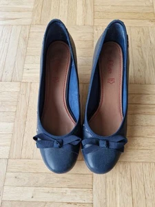 Damen Pumps hohe Schuhe mit Absatz Schleifen Gr. 38 blau S. Oliver akzeptabel - Bild 1 von 9